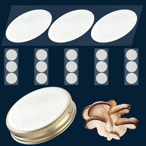 Miniatura 8 de 64 unids 0.787 in diámetro sintético filtro disco hidrófobo PTFE membrana 0.3um poro tamaño adhesivo fuerte para el cultivo de hongos