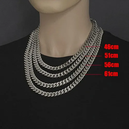 Miniatura 5 de Collar para hombre, cadena cubana, cadenas de acero inoxidable para hombres y mujeres, joyería gruesa Miami Hip Hop Big Gargantilla de 911130.591in