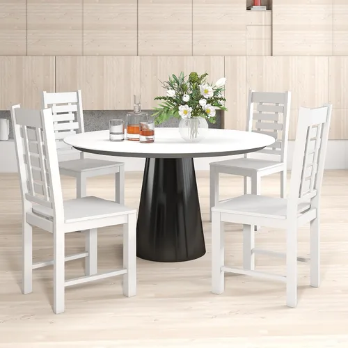 Miniatura 8 de GOFLAME Juego de 2 sillas de comedor de madera, sillas de cocina modernas con patas de madera de goma y respaldo alto, sillas laterales sin brazos