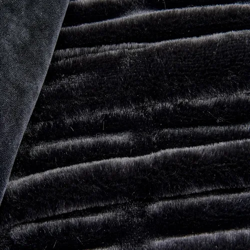 Miniatura 7 de Great Bay Home Manta mullida de piel sintética fruncida, color negro, ultra suave, reversible, manta gruesa para silla, sofá o cama, manta cálida