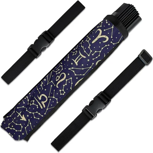 Miniatura 19 de GloFX Ventilador Plegable - Galaxy - Ventilador de Mano Plegable Grande Rave Clack para Hombres/Mujeres - para EDM, Festival de Música, Club