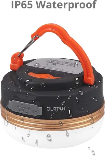 Miniatura 5 de Censinda Linterna LED para campamento, luz portátil recargable, 300 lúmenes, 3 modos de luz, banco de energía de 1800 mAh, base magnética, linterna