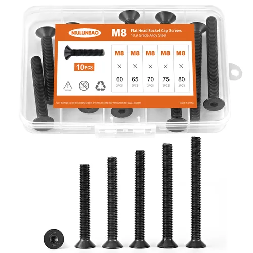 Miniatura 28 de Tornillos avellanados de cabeza plana M6 x 0.787 in, 0.984 in, 1.181 in, 1.378 in, 1.575 in, tornillos avellanados, acero de aleación de grado 10.9