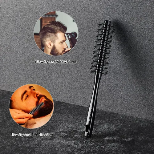 Miniatura 2 de Peine de pelo para hombre, cepillo de rodillo Quiff para añadir volumen, cepillo de textura de cepillo de ventilación para hombre, diseño de dientes