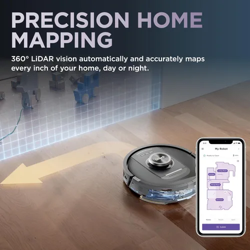 Miniatura 9 de Robot aspirador y trapeador Shark, PowerDetect NeverTouch, autovaciado y autollenado, capacidad de residuos de 60 días, tanque de recarga de 30