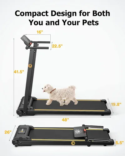 Miniatura 6 de UREVO Treadmill with Standing Desk Workstation, Walking Pad Treadmills for Home Office, Under Desk Compact Design Treadmill with HIIT Programs, Negro