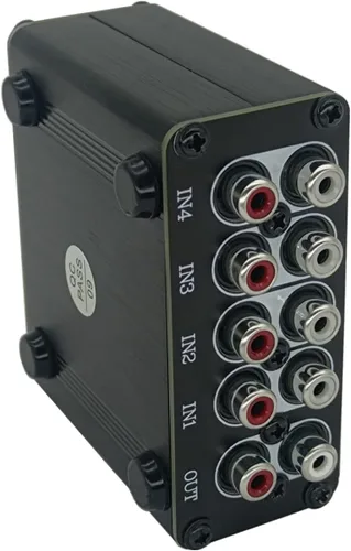 Miniatura 5 de Mezclador de audio RCA de 4 canales Mezclador de línea estéreo Caja de control de niveles mini pasivo R41