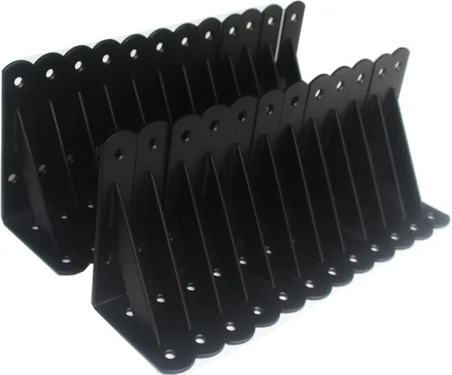 Miniatura 79 de Paquete de 16 soportes de estante resistentes negros de 20 pulgadas de largo x 12 pulgadas de alto con tornillos, soportes de estante de metal