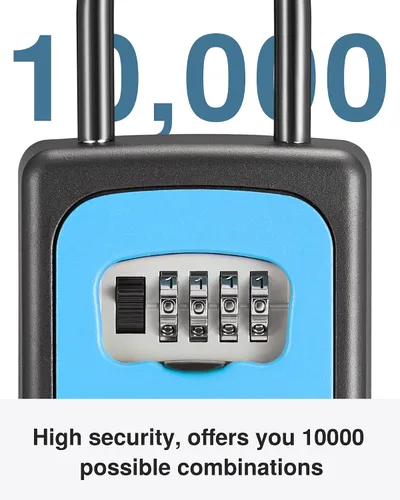 Miniatura 3 de Puroma Caja de Seguridad, Caja de Seguridad Grande con Llave, Código de Combinación Reiniciable, Caja de Seguridad Portátil para Montaje en Pared