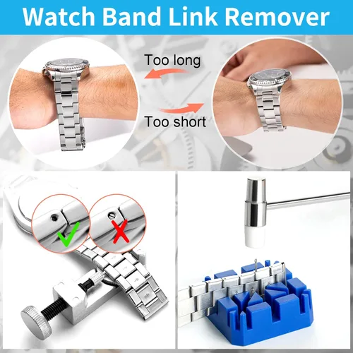 Miniatura 3 de Eventronic Kit de reparación de relojes, kit de herramientas de repuesto de batería de reloj, herramienta de extracción de eslabones de reloj