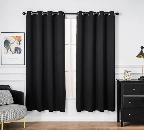 Miniatura 37 de PI Cortinas opacas para dormitorio, tratamiento de ventana con aislamiento térmico de anillo superior, cortinas oscurecedoras de habitación