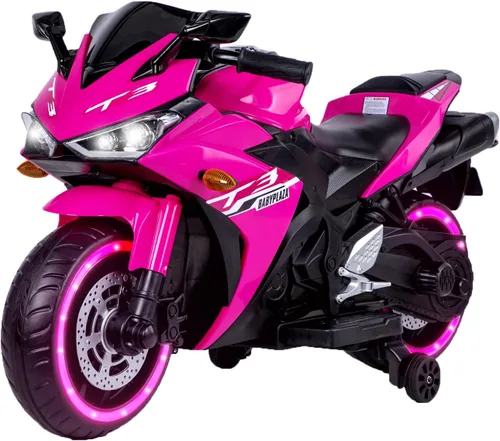 Miniatura 11 de TAMCO - Motocicleta para niños, motocicleta de 12 V con carreras de mano, freno de pie, rueda ligera, juguetes para niños, bicicleta eléctrica