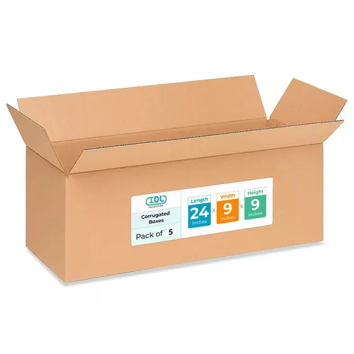 Miniatura 226 de IDL Packaging Paquete de 5 cajas de envío altas de 8 x 8 x 48 pulgadas, extra resistentes de 200 libras frente a caja regular, cajas de mudanza