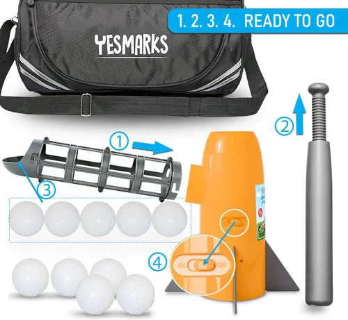 Miniatura 5 de YESMARKS Máquina de Lanzamiento de Béisbol Automática para Niños Juego de Juguetes para Exteriores - Equipo de Entrenamiento y Juguetes de Práctica