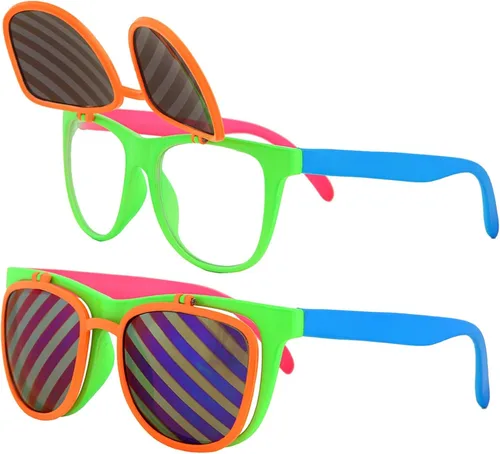 Miniatura 6 de Flip Up Neon Hipster Costume Glasses for Teens and Adults