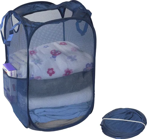 Miniatura 3 de Simple Houseware Mesh Pop-Up - Cesta de lavandería. Azul Oscuro