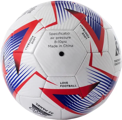 Miniatura 3 de Balón de fútbol tamaño 5 con bomba y aguja, fútbol profesional oficial para entrenamiento y juegos, desinflado para facilitar el inflado, regalo