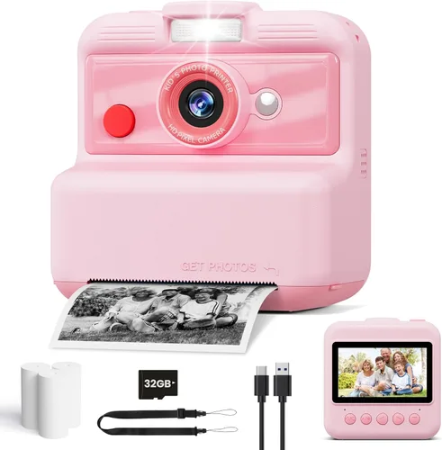 Miniatura 10 de Cámara de impresión instantánea para niños, cámara de impresión instantánea UHD de 48MP/2.5K, regalos de cumpleaños de Navidad para niñas y niños