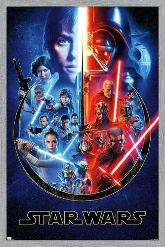 Miniatura 16 de Trends International Star Wars - Póster de pared Skywalker Saga, 14.725 x 22.375 pulgadas, versión enmarcada de madera de granero