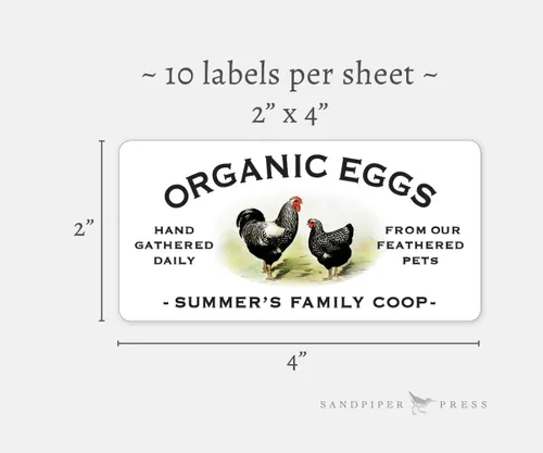 Miniatura 4 de Etiquetas personalizadas para cartones de huevos, calcomanías impresas personalizadas, mate o brillante, 2 x 4 pulgadas, disponibles en cantidades