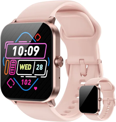 Reloj inteligente para hombres y mujeres, pantalla táctil HD de 1.85 pulgadas, llamadas/notificaciones Bluetooth, reloj de fitness con monitor de