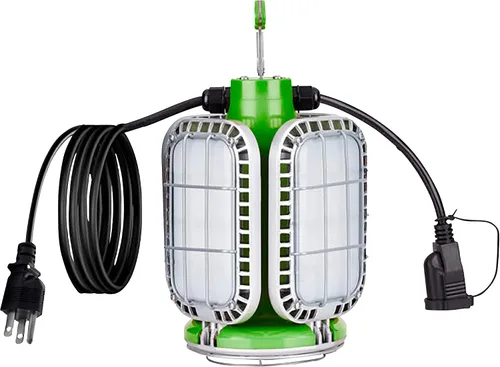 Miniatura 5 de PowerSmith PTLK516-130 - Luz de trabajo LED temporal de 16,000 lúmenes con 4 paneles pivotantes, gancho de metal de montaje rápido y cable