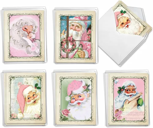 Miniatura 8 de The Best Card Company Juego de 36 tarjetas navideñas surtidas de 4 x 5.12 pulgadas con sobres para hombres y mujeres (diseños de 36 x 1) Vintage