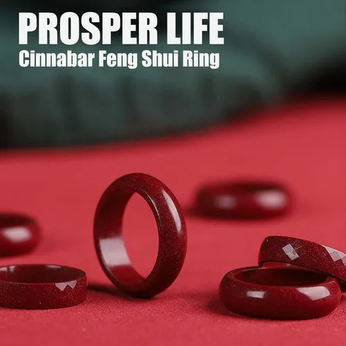 Miniatura 2 de HETICA Anillo de cinabrio de Feng Shui, anillo de cinabrio que atrae riqueza Feng Shui para hombres y mujeres, riqueza y protección, amuleto