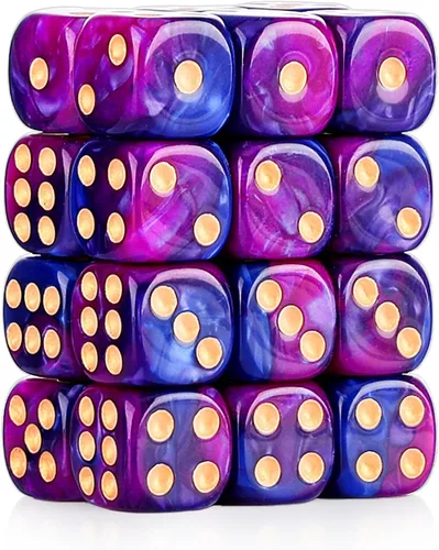 Miniatura 16 de 36 de paquete de dados de 12 mm de 6 caras MINI, juego de dados de patrón de perla, dados estándar de 6 caras para Yahtzee, Bunco o enseñanza