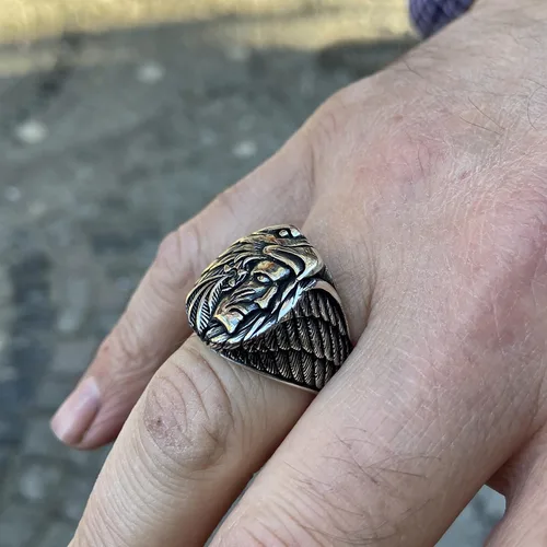 Miniatura 6 de Silver Nativa American Ring,Silver Eagle Signet Ring, Silver American Ring,925k Sterling Silver Ring, Handmade Silver Ring,Gift For Him