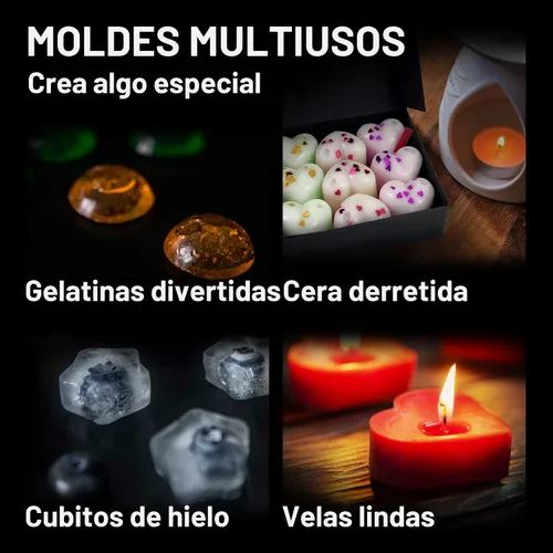 Miniatura 7 de Moldes de silicona para chocolate – Juego de 6 – Moldes antiadherentes y de grado alimenticio para caramelos de gelatina, trufas, derretidos de baño