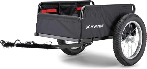 Miniatura 6 de Schwinn Porter - Remolque de bicicleta de carga, peso máximo de 100 libras, red de malla elástica, neumáticos grandes con orificios, color negro