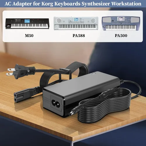 Miniatura 3 de Cargador de 12 V para teclados Korg Adaptador de CA para Korg KA320, Krome, PA 500, PA 500 Musikant, PA 588, M50, EMX-1 SD, PA5000ORT, KA 320, M50