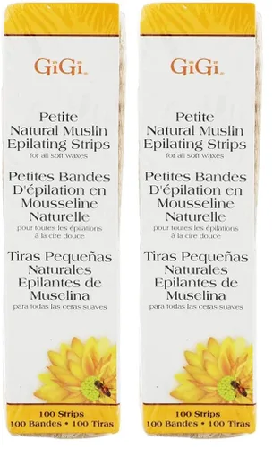 Miniatura 4 de GiGi Tiras depiladoras de muselina natural, tiras de cera suave para depilación facial y cuerpo, disponibles en tamaños regulares y pequeños
