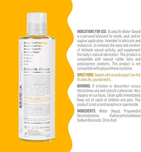 Miniatura 2 de LubeLife - Lubricante a base de agua – Lubricante personal para hombres, mujeres y parejas, tamaño de viaje, no mancha, fácil de limpiar, seguro