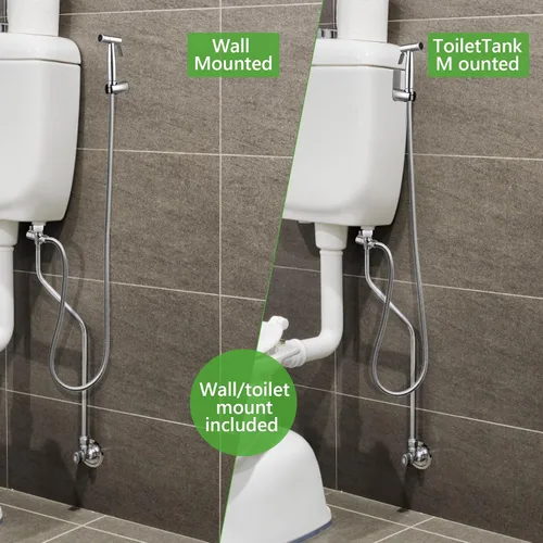 Miniatura 4 de Aerosol multifuncional para bidé de mano, ducha de pañales de baño, manguera y accesorios, rociador de inodoro de mano con doble función