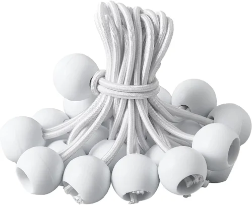 Miniatura 6 de Paquete de 16 cuerdas elásticas de bolas elásticas, color negro, resistentes, de 4 pulgadas, correas elásticas de lona, resistentes a la intemperie