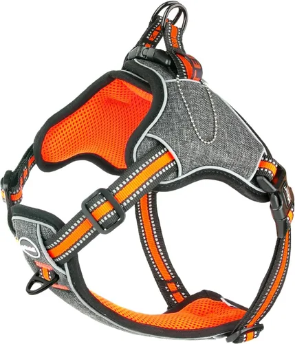 Miniatura 8 de ThinkPet Arnés sin tirones, a prueba de escape, chaleco reflectante para perro, ajustable, transpirable, arnés halter con clip trasero/frontal