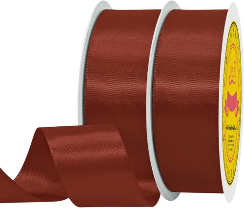 Miniatura 209 de Cinta de satén blanca antigua de doble cara de 1-1/2 pulgadas x 50 yardas, cinta de poliéster para envolver regalos, día de San Valentín, bodas