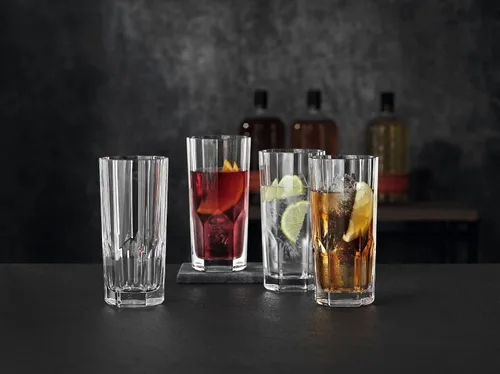 Miniatura 5 de Nachtmann Aspen Collection Highball Vasos, juego de 4, vasos largos para beber, cristalería de 11 onzas de alto, para mezclar bebidas y cócteles