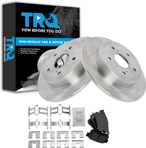 Miniatura 49 de TRQ Juego de pastillas de freno semimetálicas traseras y rotores compatibles con Chevrolet Trailblazer 02-06 Trailblazer EXT 04-06 SSR 02-07 GMC