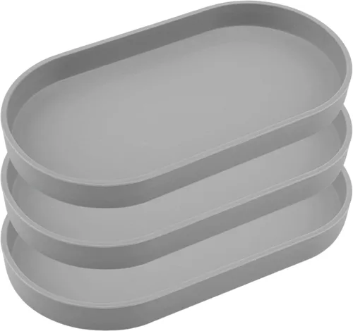 Miniatura 13 de Bandeja pequeña negra (10 pulgadas), bandeja ovalada organizadora de encimera Serving Seasoning, Salt and Pepper, Soap, Perfume, Coffee Accessory