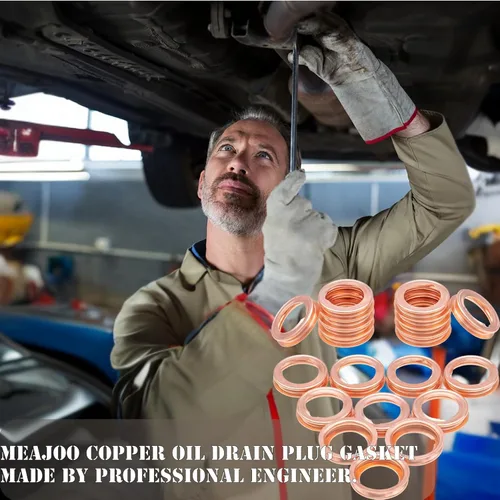 Miniatura 4 de 20 juntas de tapón de drenaje de aceite de motor de cobre de repuesto para 11026-01M02 Nissan/Infiniti EX35 FX35 FX45 FX50 G20 G25 G35