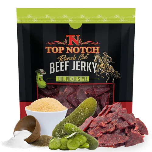 Miniatura 13 de Top Notch Ranch Cut Jerky - Bolsa de 10 onzas de carne seca de res - Snacks ricos en proteínas para niños y adultos - Tiras sabrosas de carne de res
