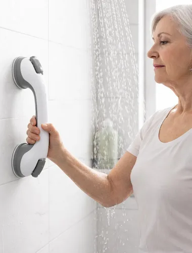 Miniatura 2 de Paquete de 2 barras de agarre para bañeras y duchas, asas de ducha para personas mayores, barra de seguridad de 500 libras, paredes para Gris - 2PK