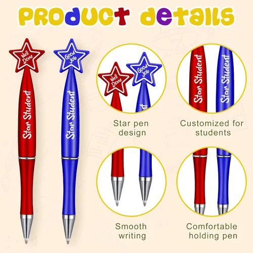 Miniatura 3 de Tenceur Bolígrafos de estrella con cita motivacional a granel, regalos de agradecimiento para profesores, regalo de graduación para profesores