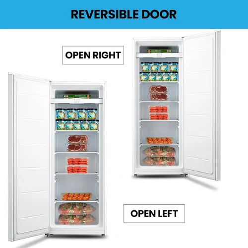 Miniatura 3 de Congelador vertical Koolatron - 4 estantes de rejilla fija, listo para garaje, almacenamiento de carne, descongelación manual, ahorro de espacio