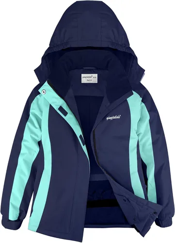 Miniatura 6 de Chaqueta de esquí impermeable para niñas, chaqueta de snowboard para exteriores, resistente al viento, con forro polar, abrigo de nieve cálido