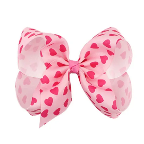 Miniatura 2 de Pinzas para el cabello de San Valentín con lazo para niñas y niños, horquillas para el cabello con lazo, JHV08 (lazo rosa)