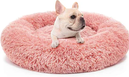 Miniatura 20 de Nisrada Cama para perros pequeños, medianos y grandes, 20 pulgadas, relajante, lavable, redonda, acogedora, suave, cama para mascotas para cachorros